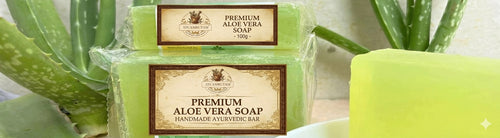 Ayuamrutam Natural Aloe Vera Soap - Organic Handmade Bathing Bar with Vitamin E & Essential Oils | Deeply Moisturizing & Soothing for All Skin Types | No Parabens & Sulfates (100g)